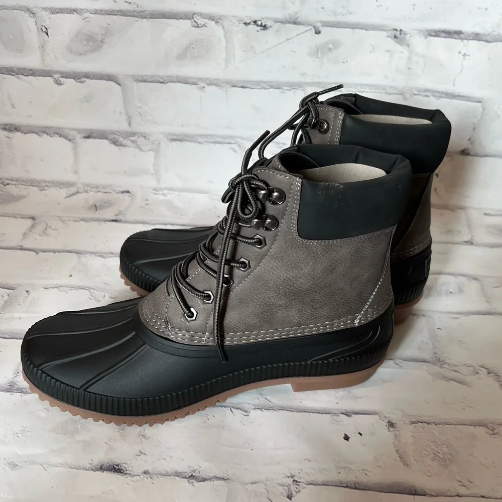NWT Mens Tommy Hilfiger Colins 2 lace up dark grey duck boots size 10